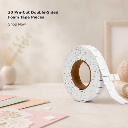 30-Piece Pre-Cut Double-Sided Foam Adhesive Squares